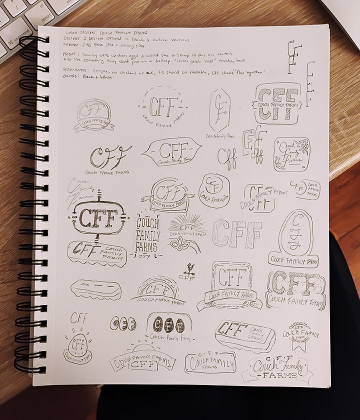 Couch Family Farms Logo Sketches logo sketches for couch family farms logo